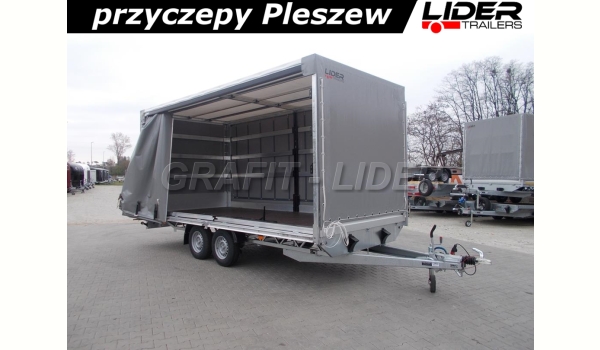 LT-048 przyczepa + plandeka 510x220x220cm, spedycyjna przyczepa ciężarowa , towarowa, firana dwustronna, DMC 3000kg